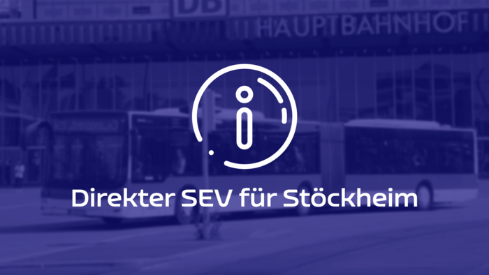 In weißer Schrift steht auf lila Grund: Direkter SEV für Stöckheim