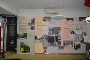 120 Jahre (Stadt-)Bahngeschichte im Kundenzentrum der Verkehrs-GmbH.