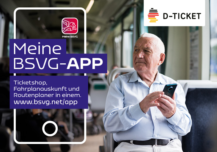 Mit dem Deutschlandticket in der Meine BSVG-App bequem durch ganz Deutschland